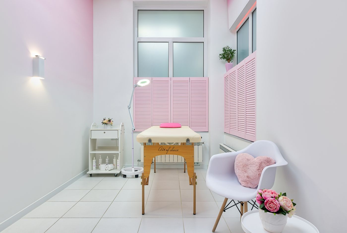 Clean professional wellness treatment room